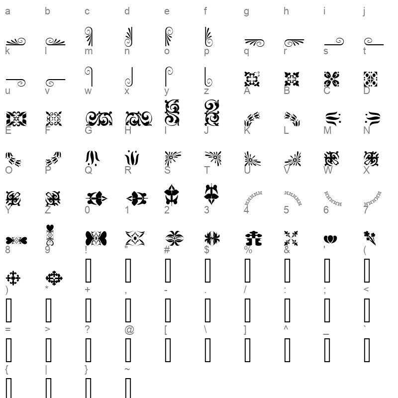 07aki Character Map