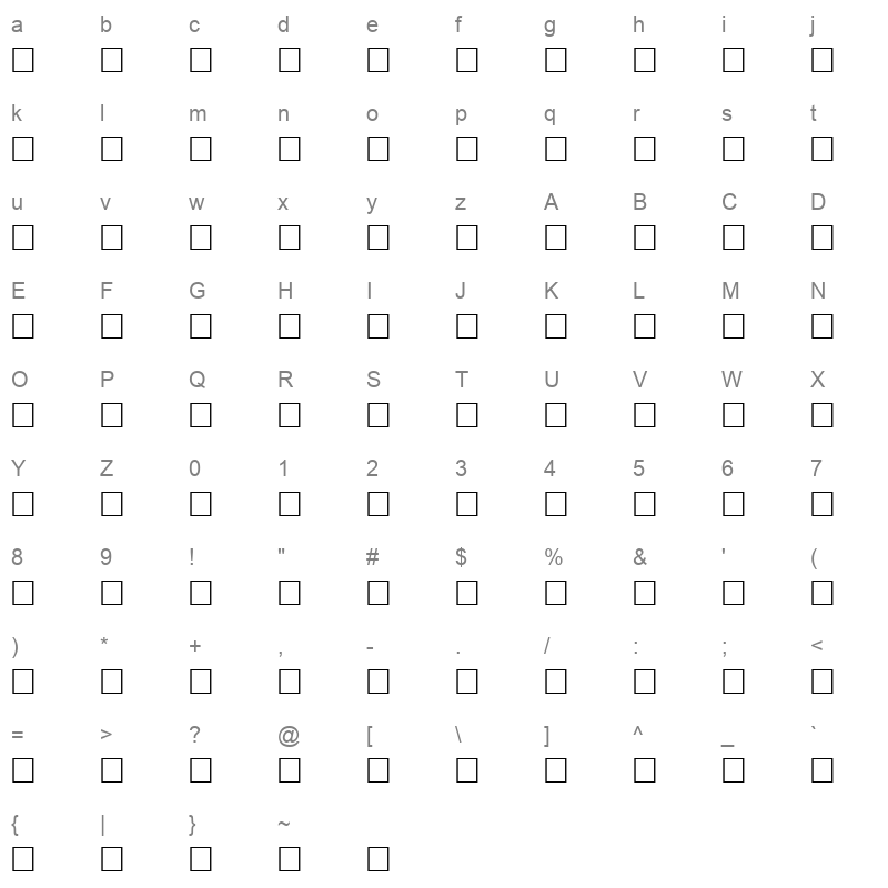 acrop Character Map