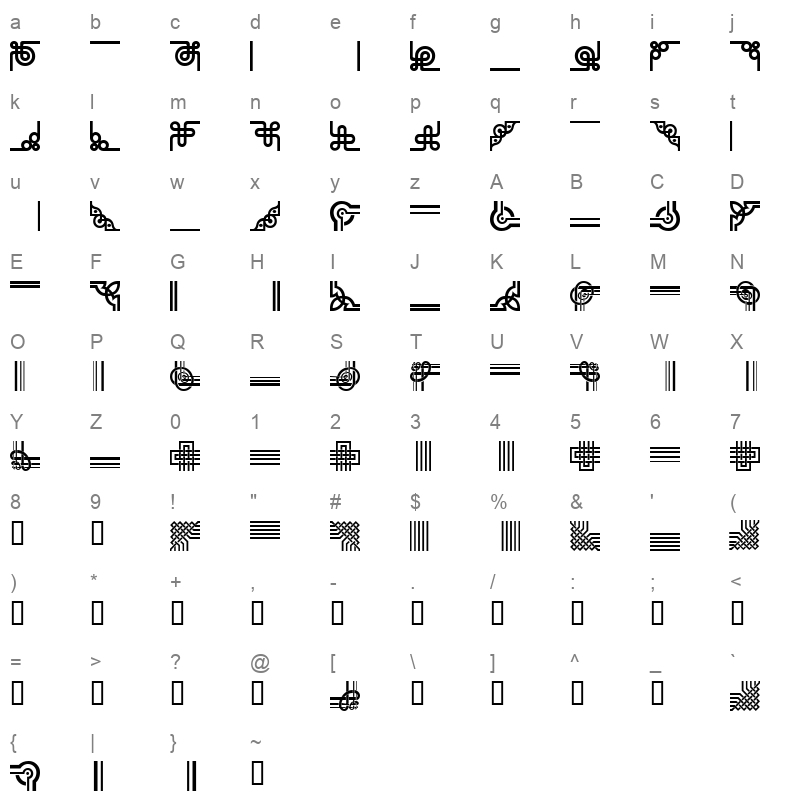 akruis__ Character Map