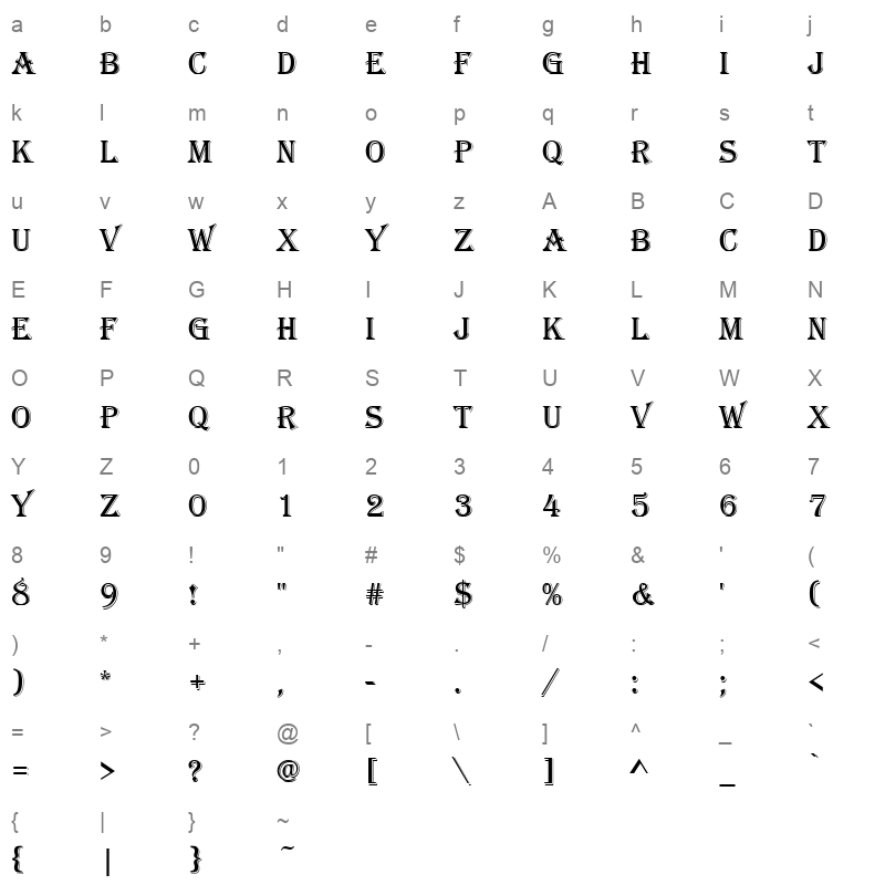 ALGER_1 Character Map