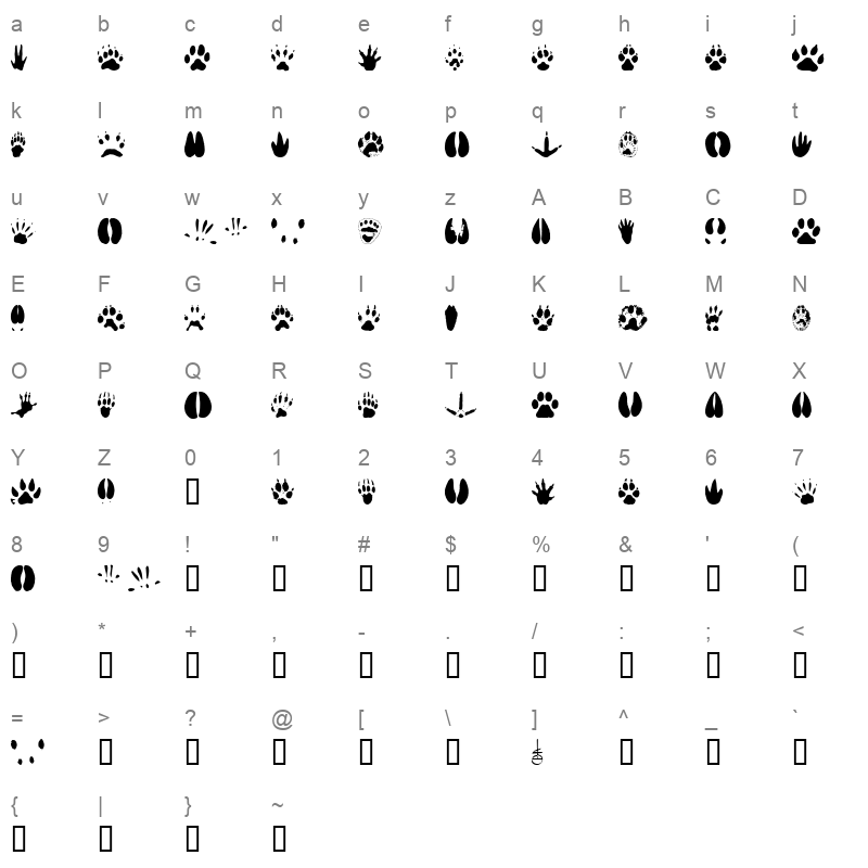 animt Character Map