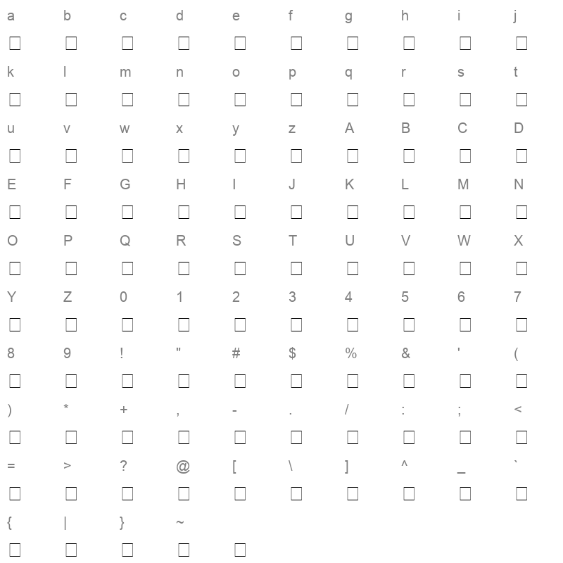 ARR175 Character Map