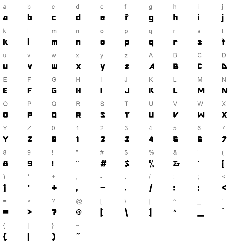 arr__ Character Map