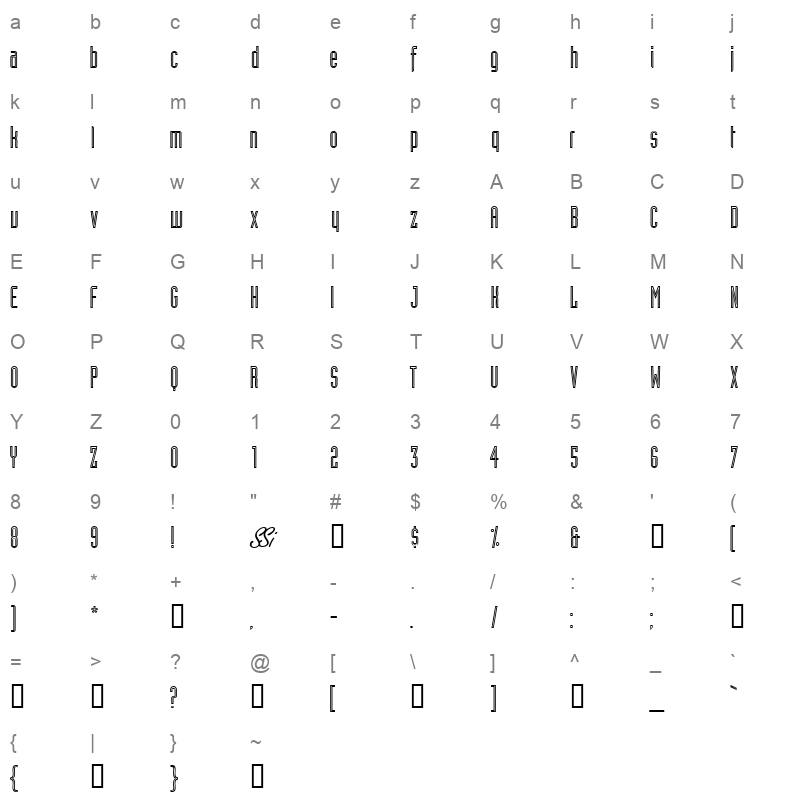 ASSEOS Character Map