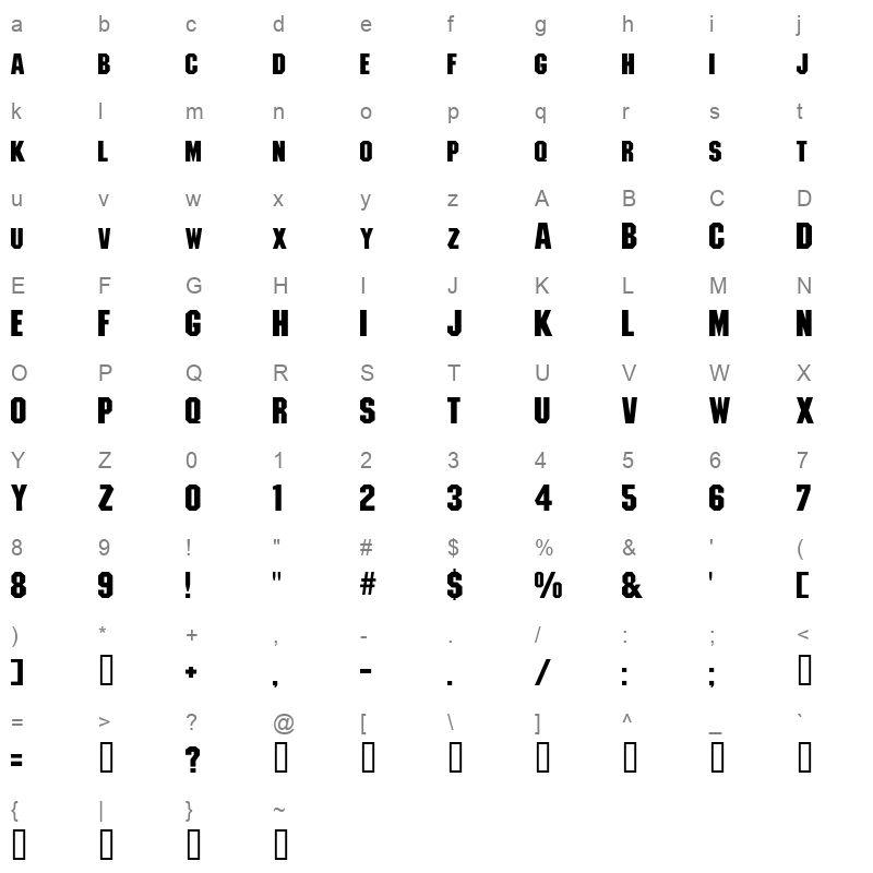 ATLASS Character Map