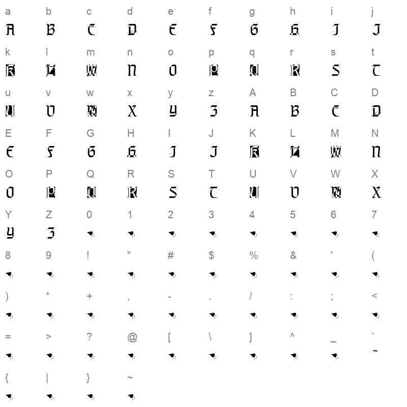 Augsburger Initials_0 Character Map