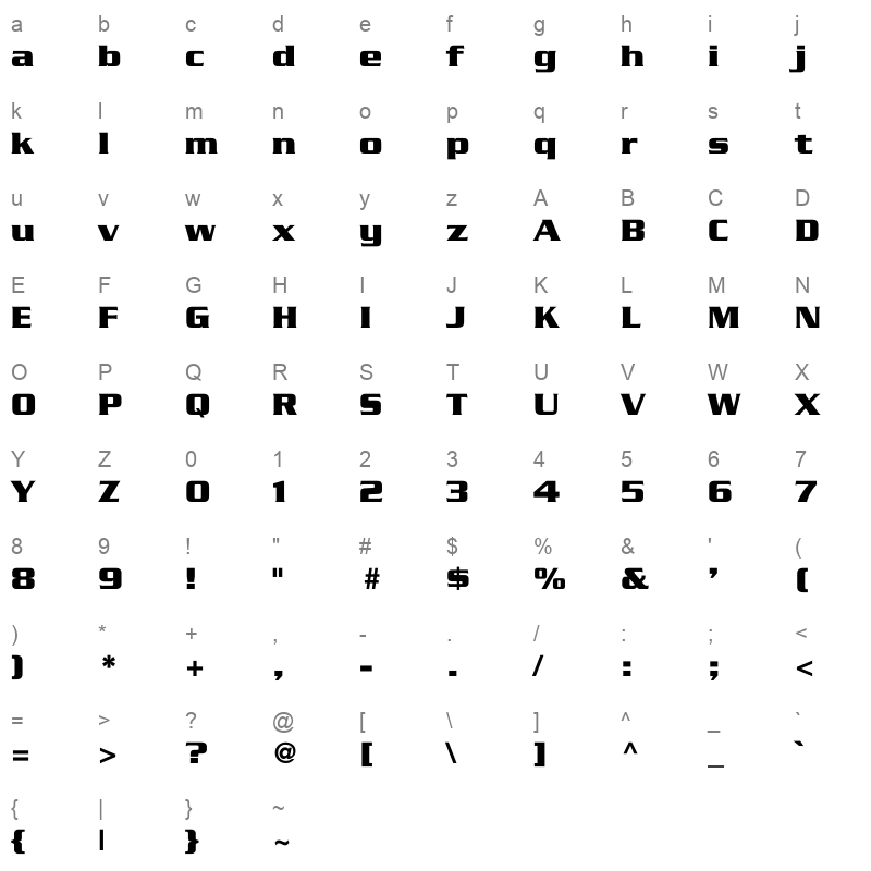 b5___ Character Map