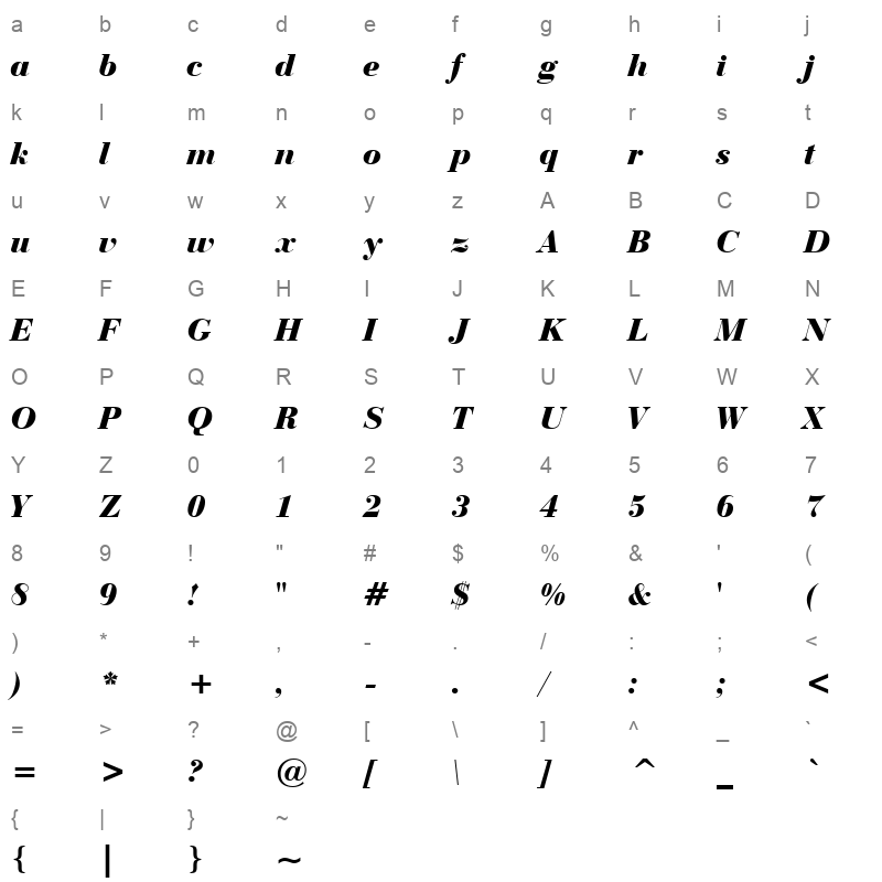 BAUBODKI_1 Character Map