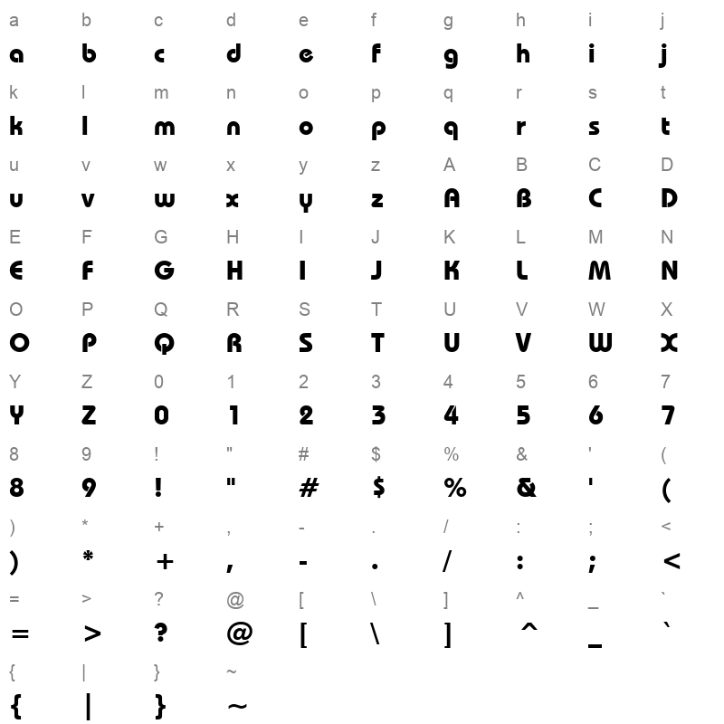 bauhausb_1 Character Map