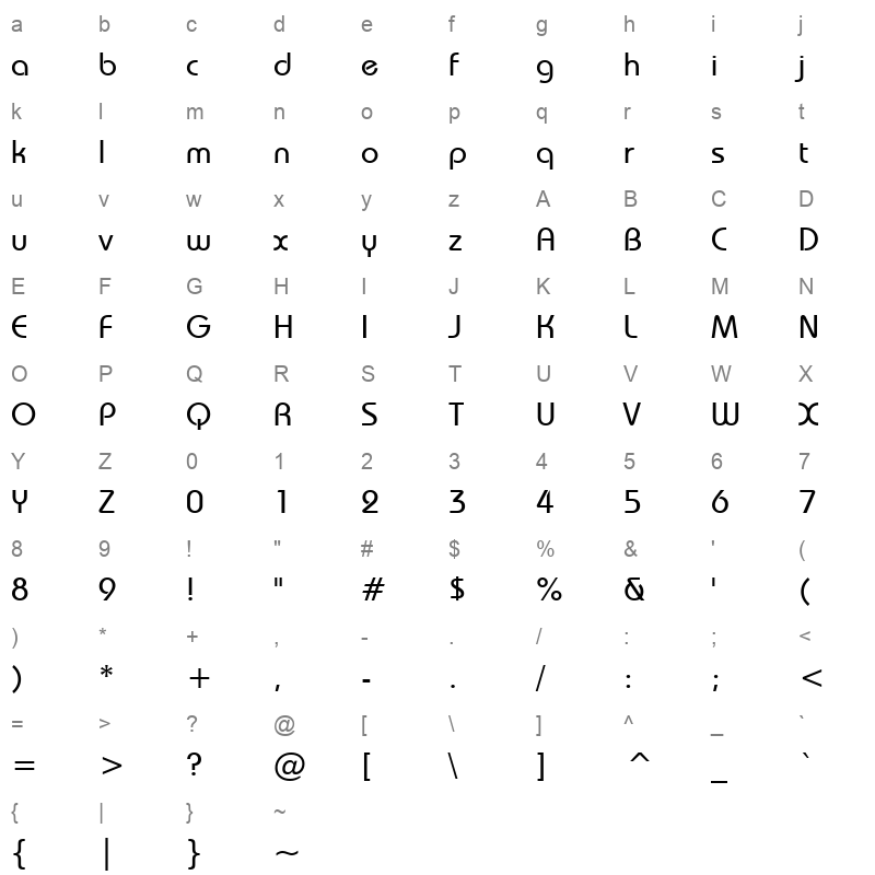 BAUHAUSM_1 Character Map