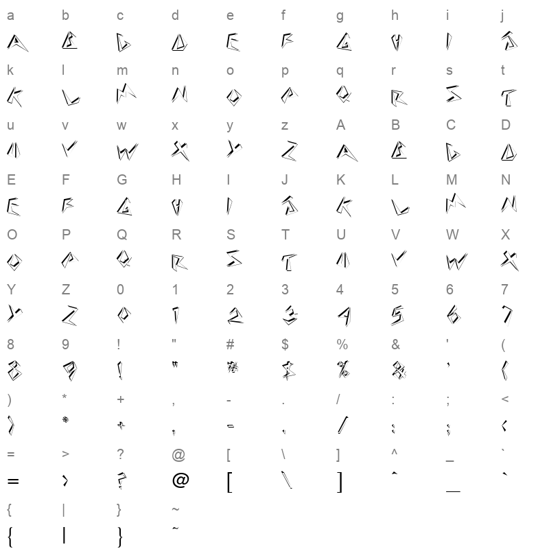 beehiven Character Map