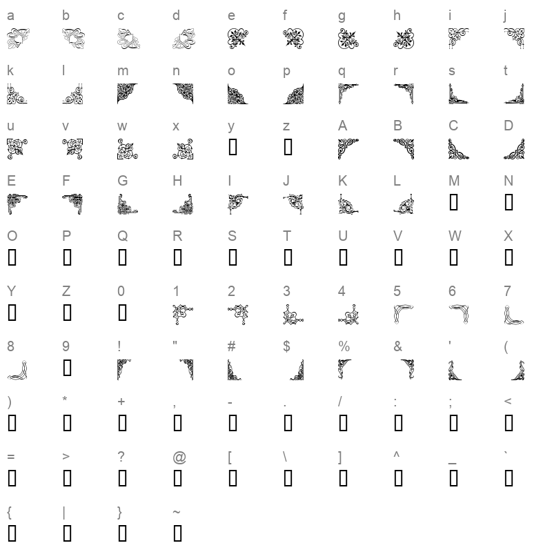 BIJYIE_1 Character Map