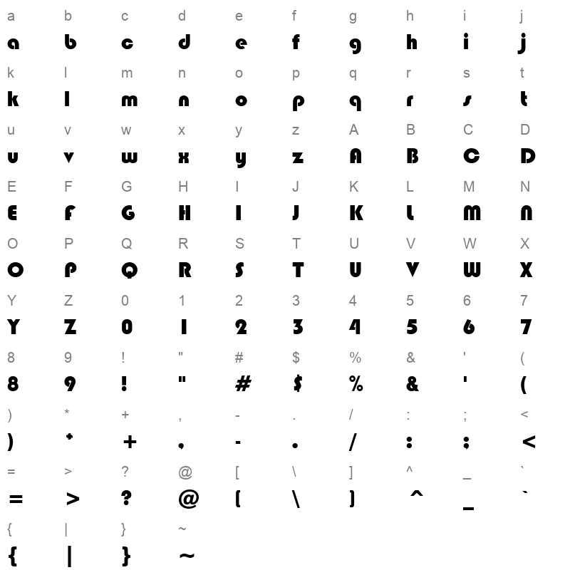 blippok_1 Character Map