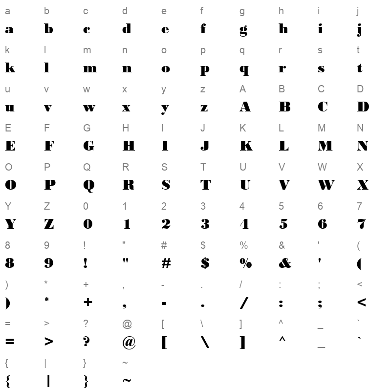 BOD_BLAR_1 Character Map
