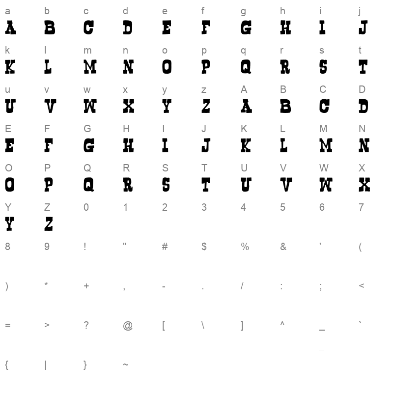 BOGUS Character Map
