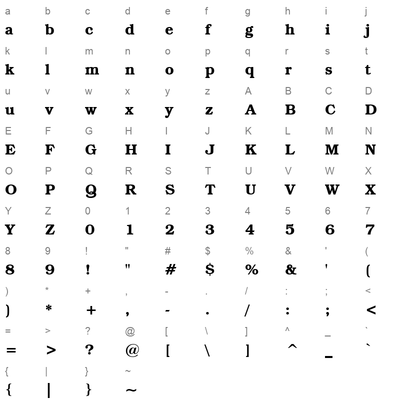 bookmnd Character Map