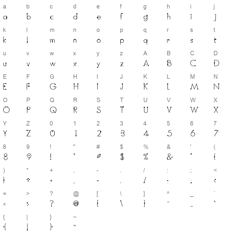 BOUM_ Character Map