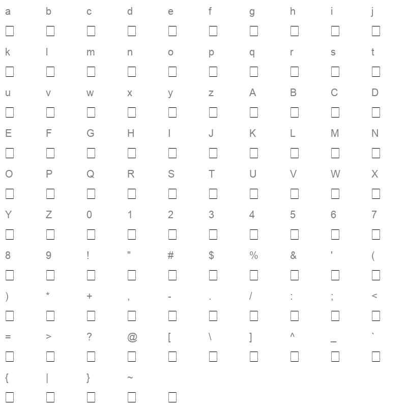 bssym3 Character Map