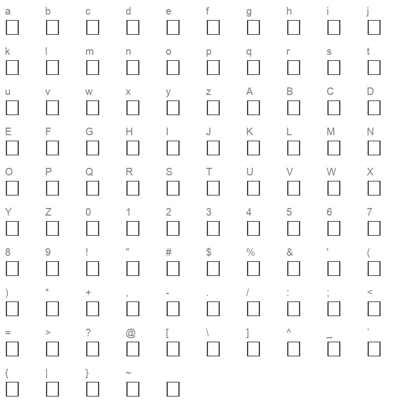 bullets4 Character Map