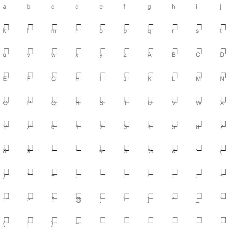 busindng Character Map