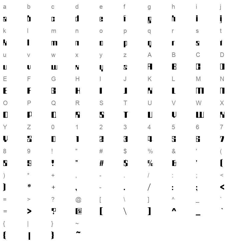 c021000d Character Map