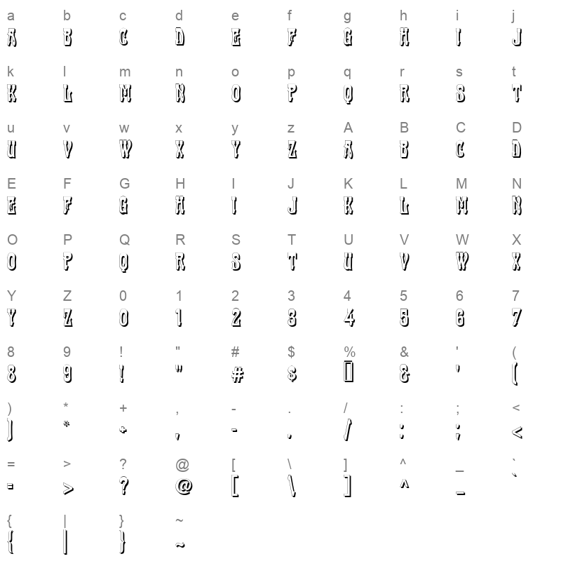 Cabaret Shadow_0 Character Map