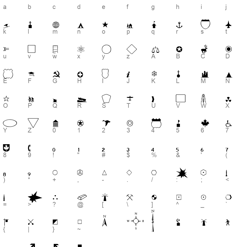CANDACE Character Map