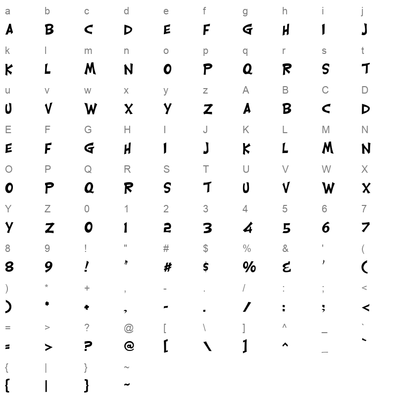 CARLISL Character Map