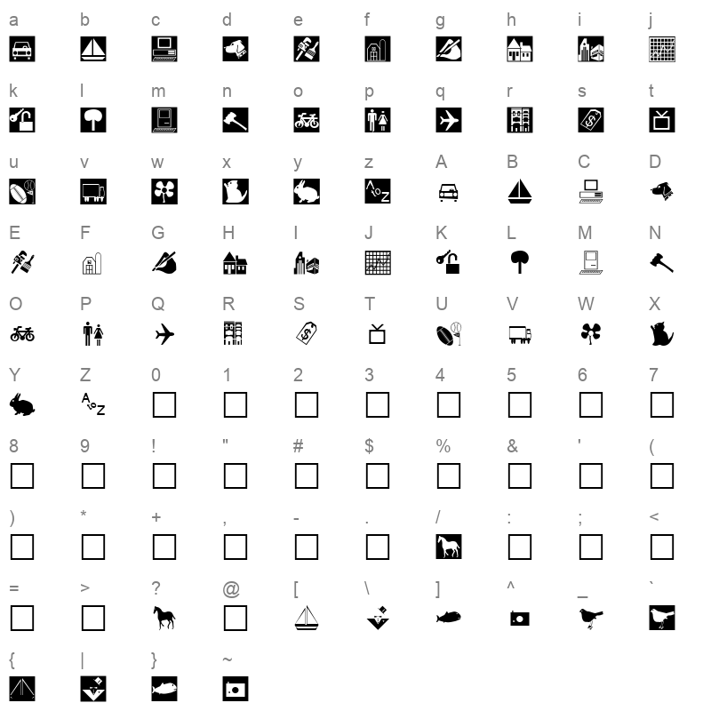 CLD_____ Character Map