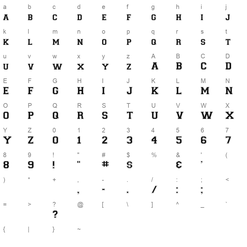 COLLEGIA Character Map