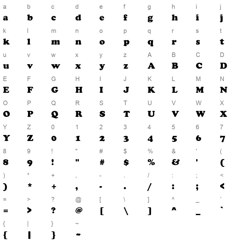 COOPBL_1 Character Map