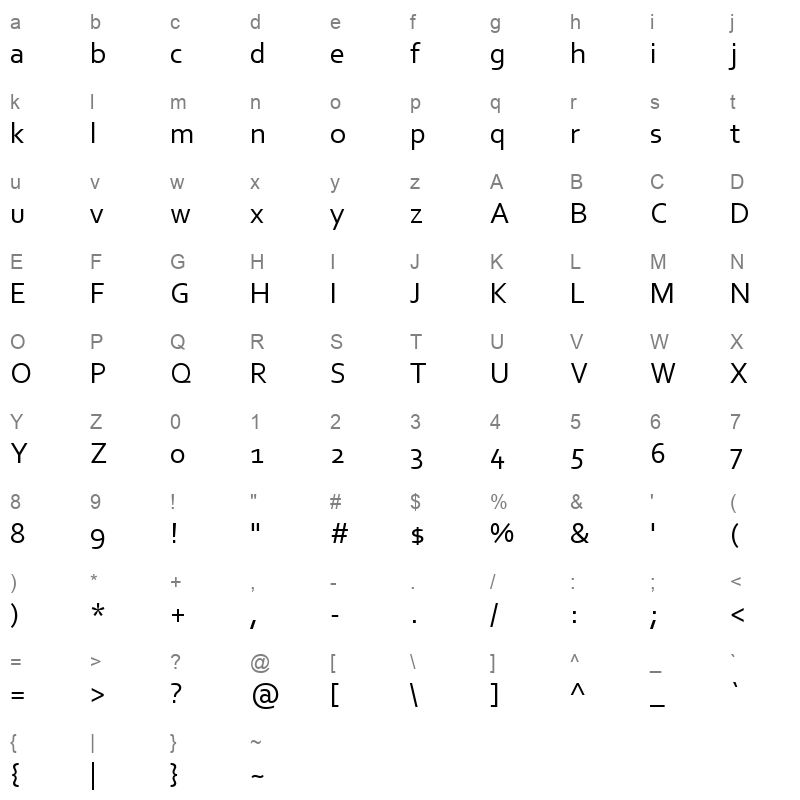 CORBEL_1 Character Map