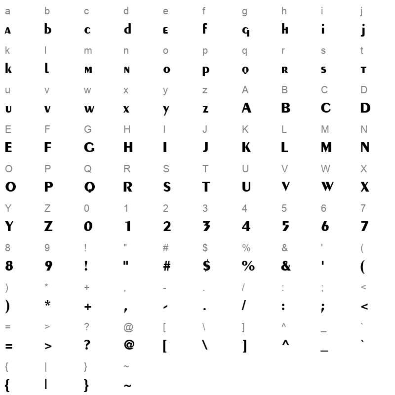 Cremb Character Map