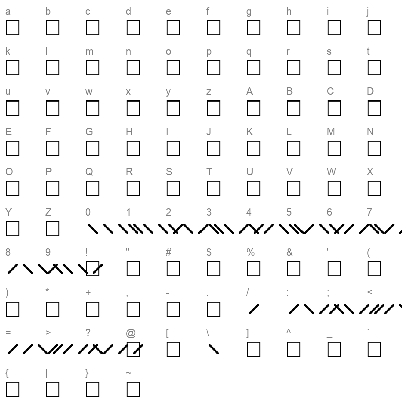DATAGLY Character Map