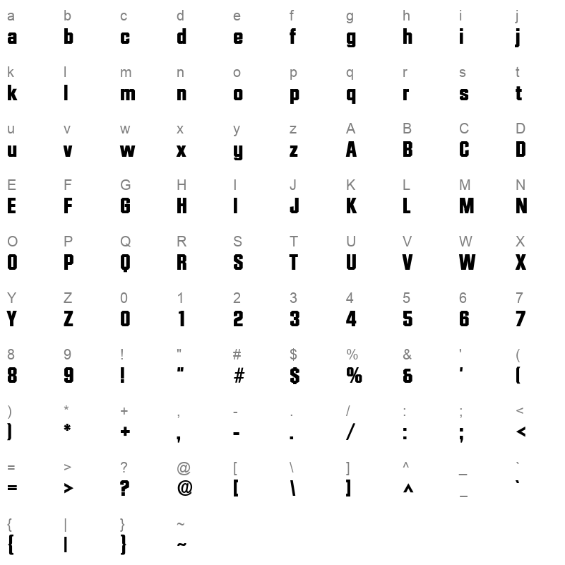 Diamh Character Map