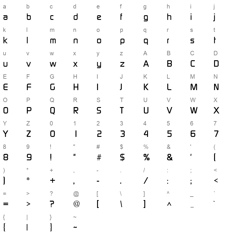 digi Character Map