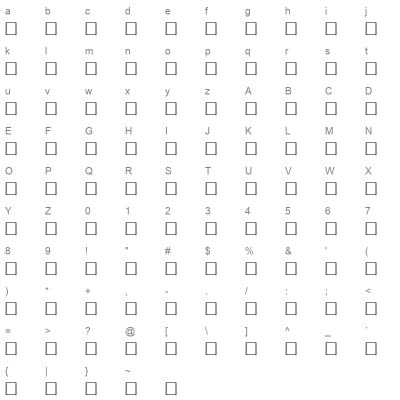 dingbt Character Map