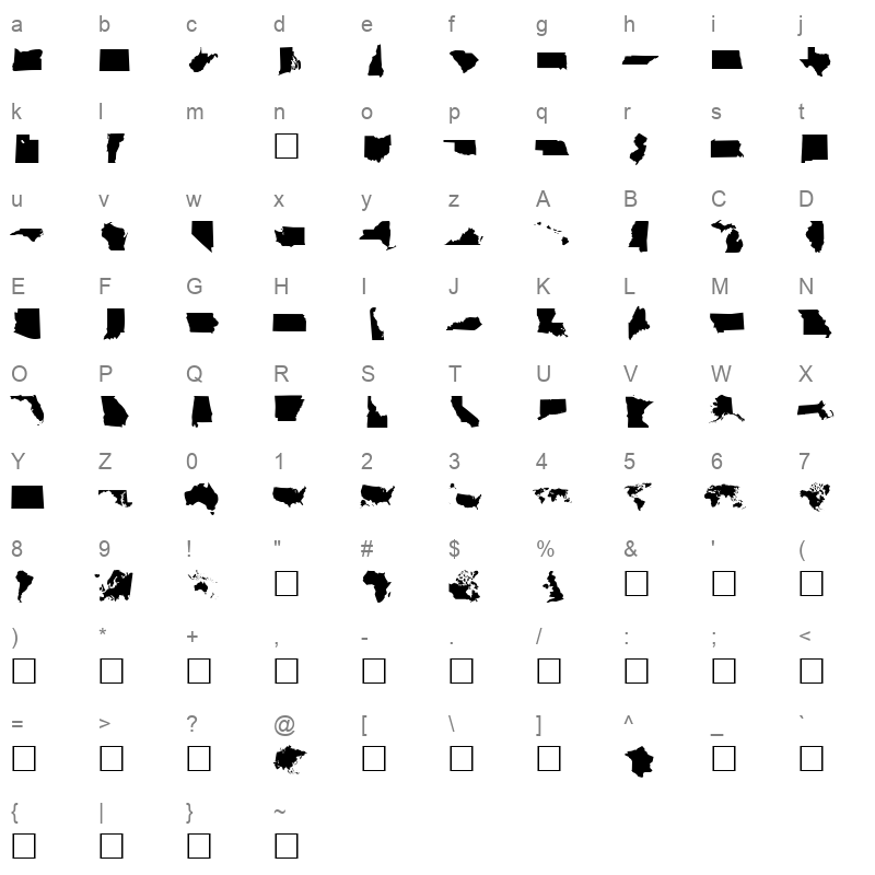 dingmaps Character Map