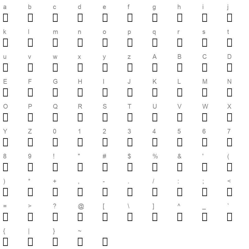 dings Character Map