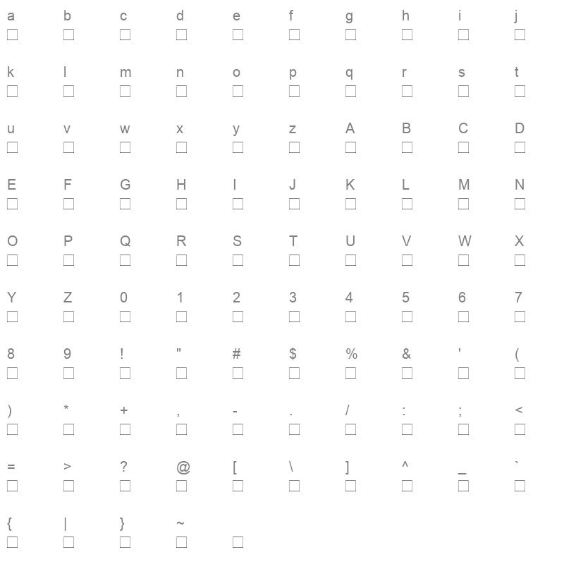 DuvallSmallCaps Character Map