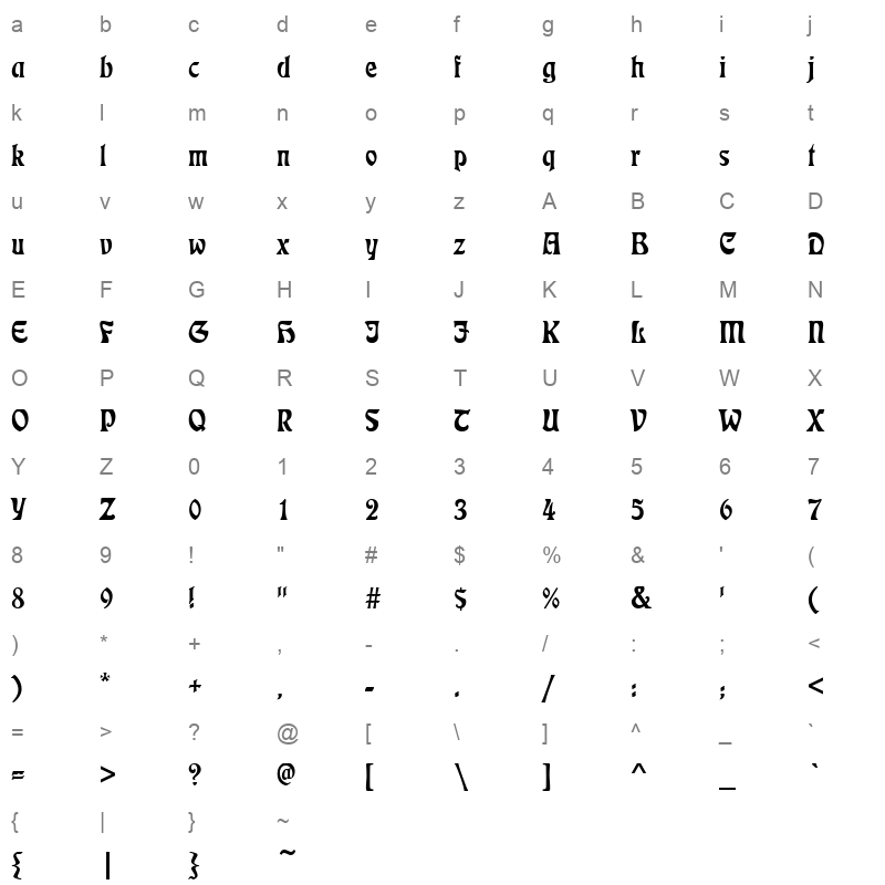 eckmannn Character Map