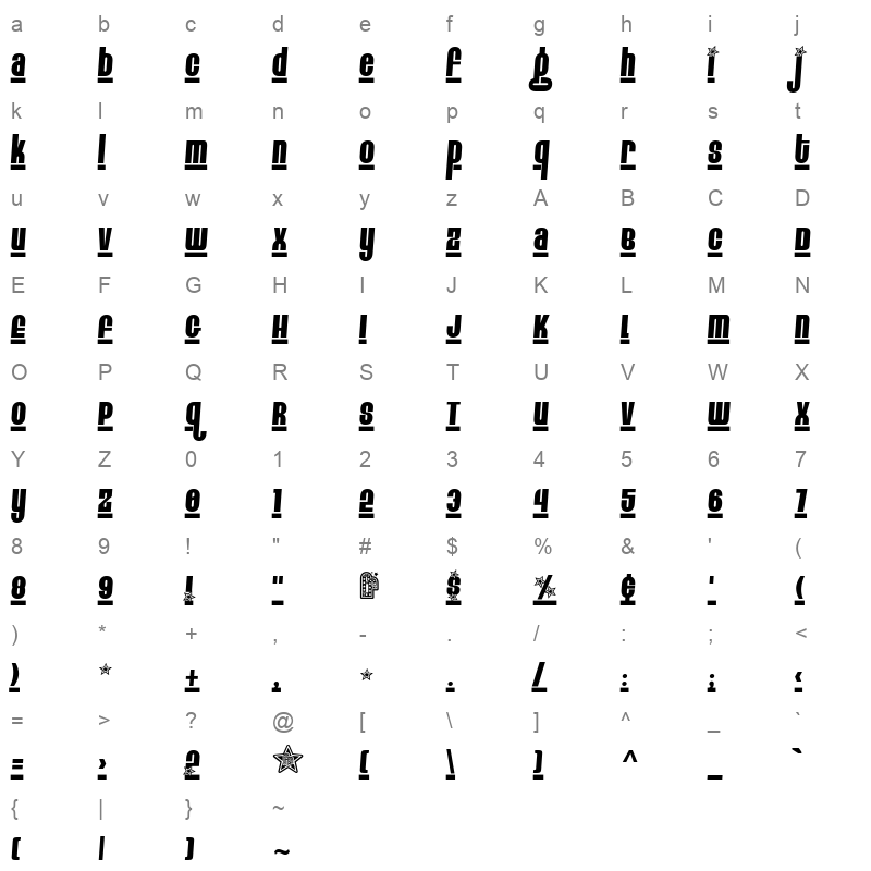 EIGH4 Character Map