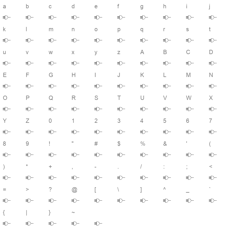 ELECTRON Character Map