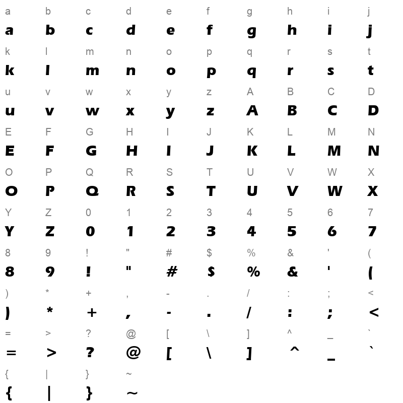 ERASB_1 Character Map