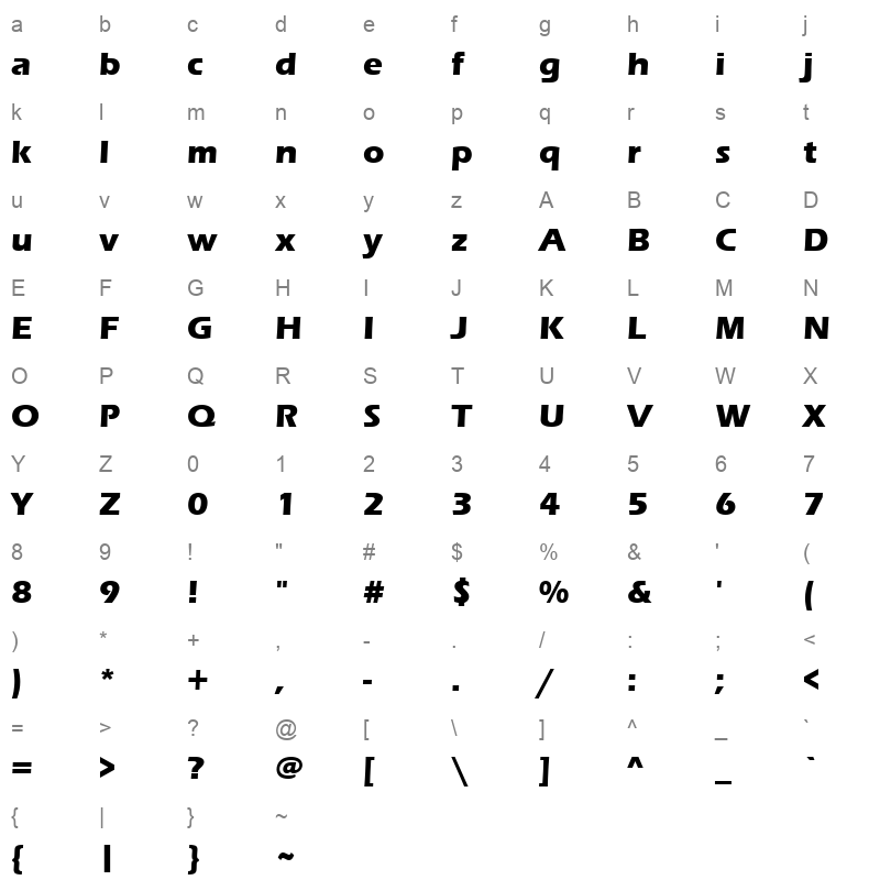 ERASBD_1 Character Map