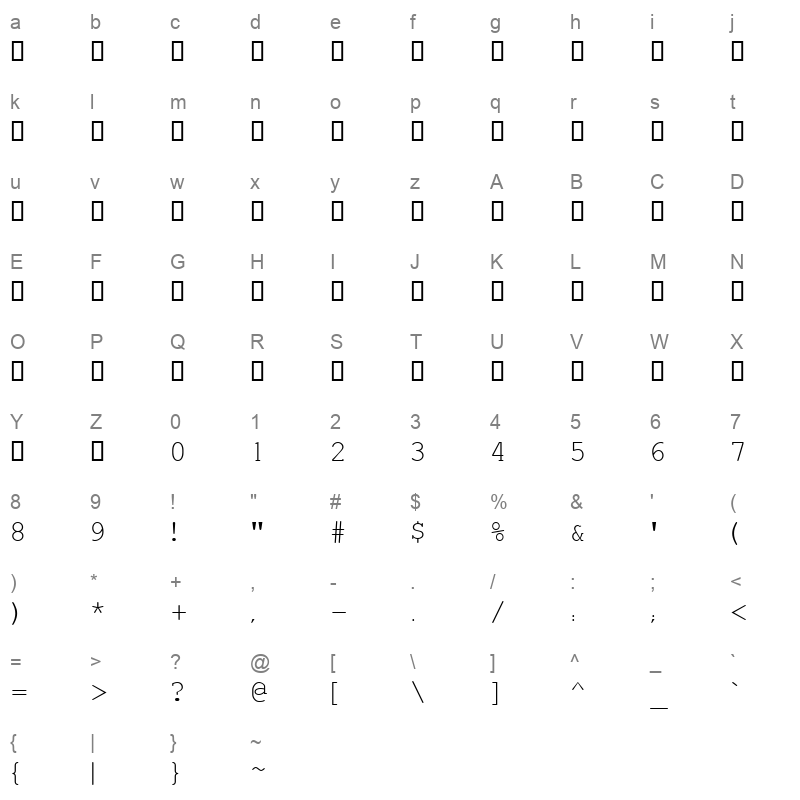 estre_1 Character Map