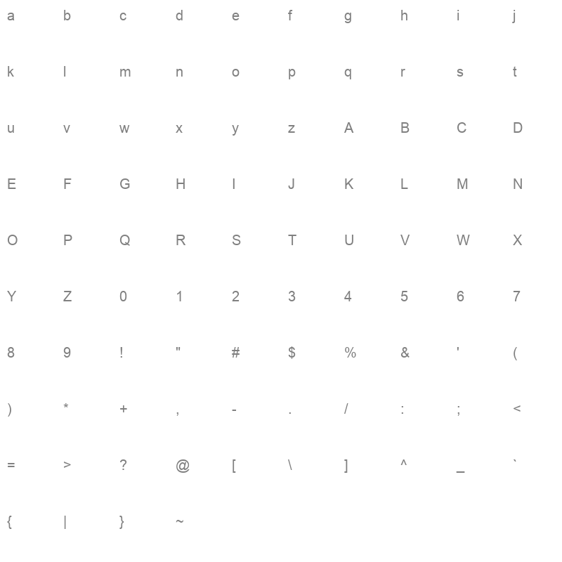 eucsym Character Map