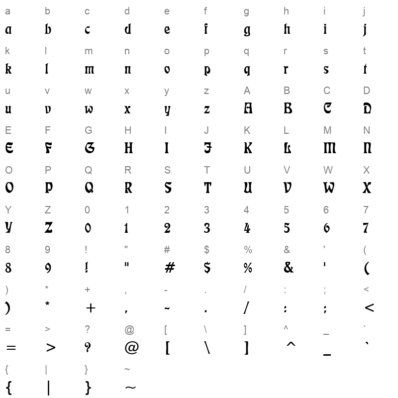 frfm710n Character Map