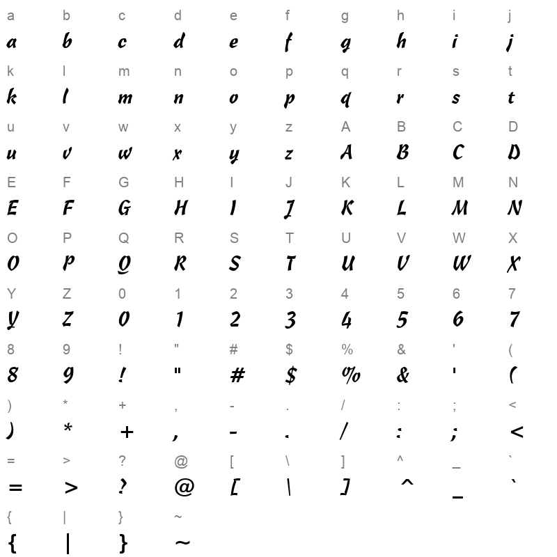 frhnd471_1 Character Map