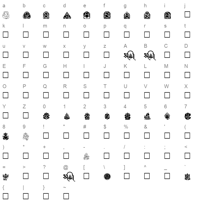 ganpti-1_1 Character Map
